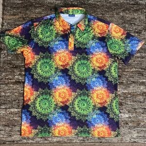 Multicolor Mandala Men's Golf Shirt